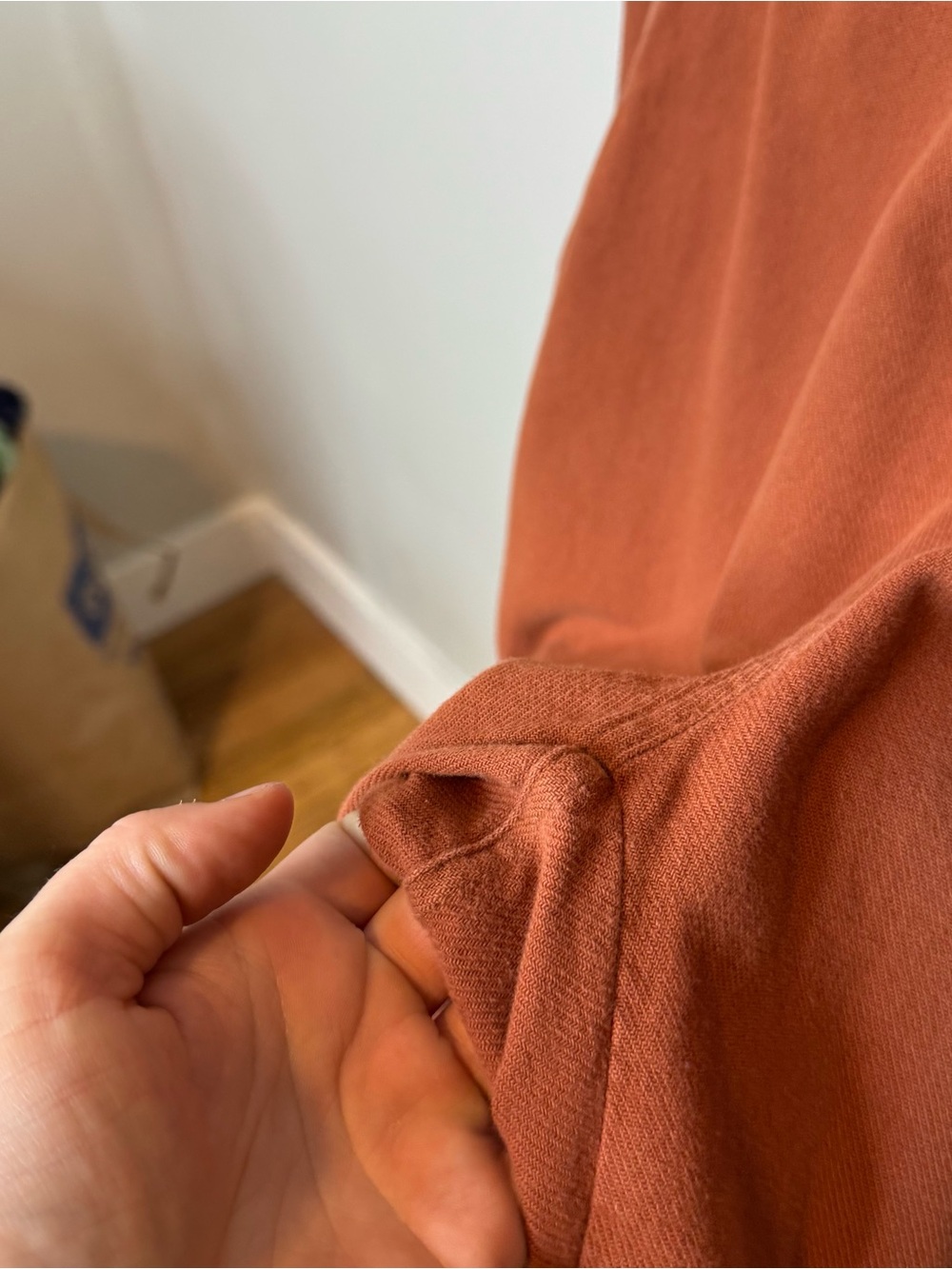 Bridge & Burn Burke Utility Jumpsuit Rust Terracotta Orange Long Sleeve - Picture 11 of 16
